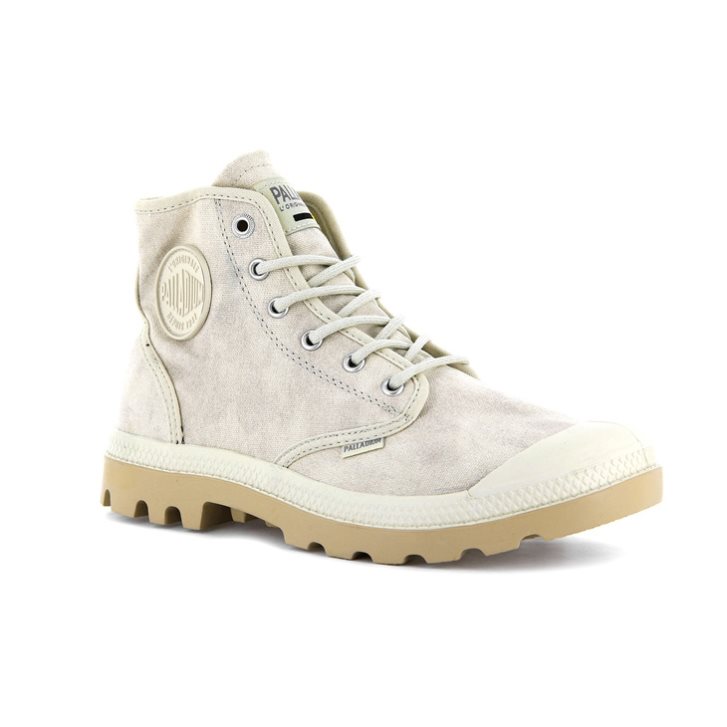 Bottes Palladium Pampa Hi WAX Femme Grise Clair | FR HAV632U